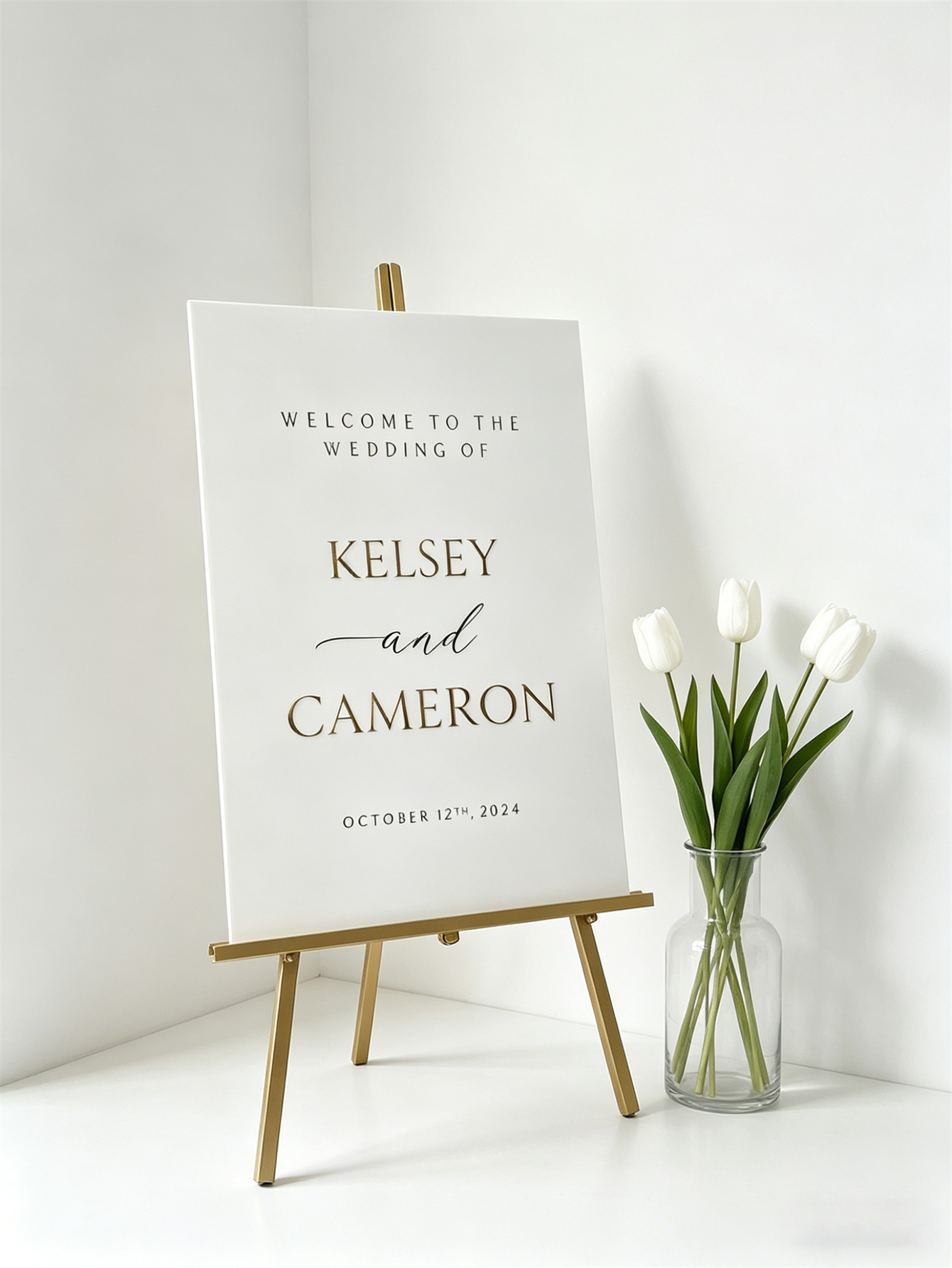 Wedding Welcome Sign - Personalized acrylic wedding welcome sign, modern and fashionable decoration of the wedding entrance. Welcome to our wedding sign